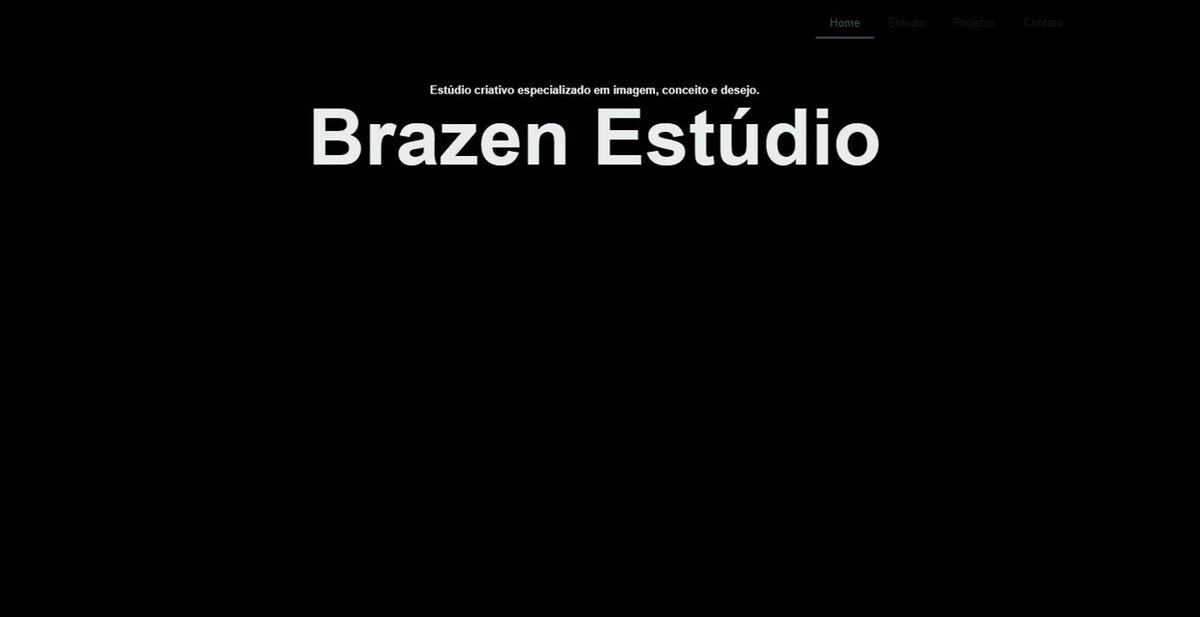 Site do Brazen Estúdio, estúdio criativo de imagem e conceito
