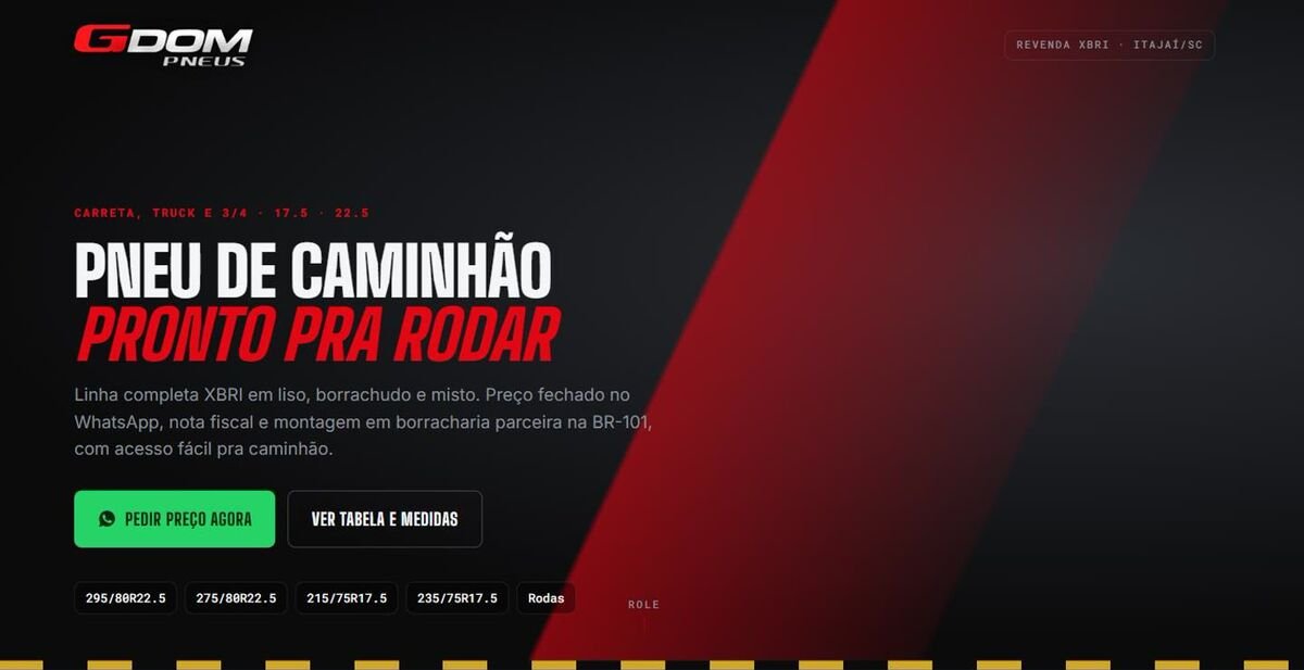 Catálogo de pneus de caminhão da GDOM Pneus