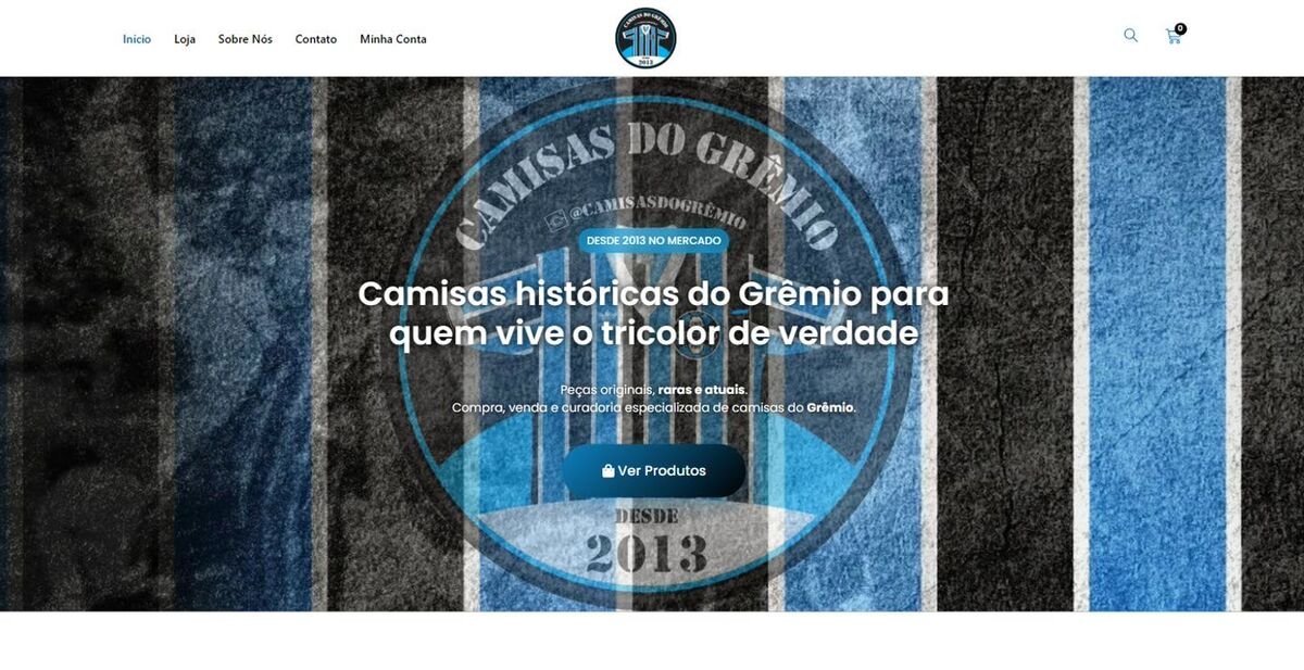 Loja Camisas do Grêmio, especializada em camisas históricas